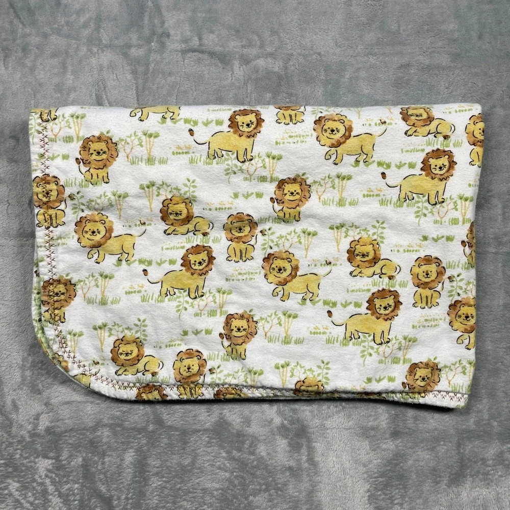 Cute Lion Print Baby Blanket Soft Nursery Swaddle Toddler Nap Time 33 x 21